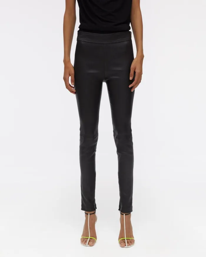 Women Side Zip Leather Legging Onyx Helmut Lang Pants