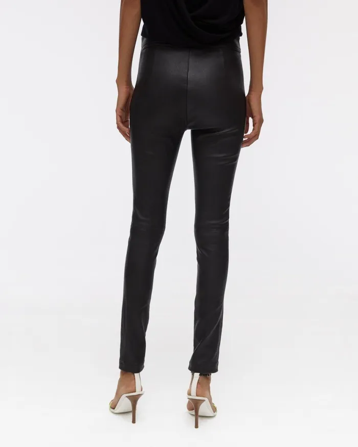 Women Side Zip Leather Legging Onyx Helmut Lang Pants