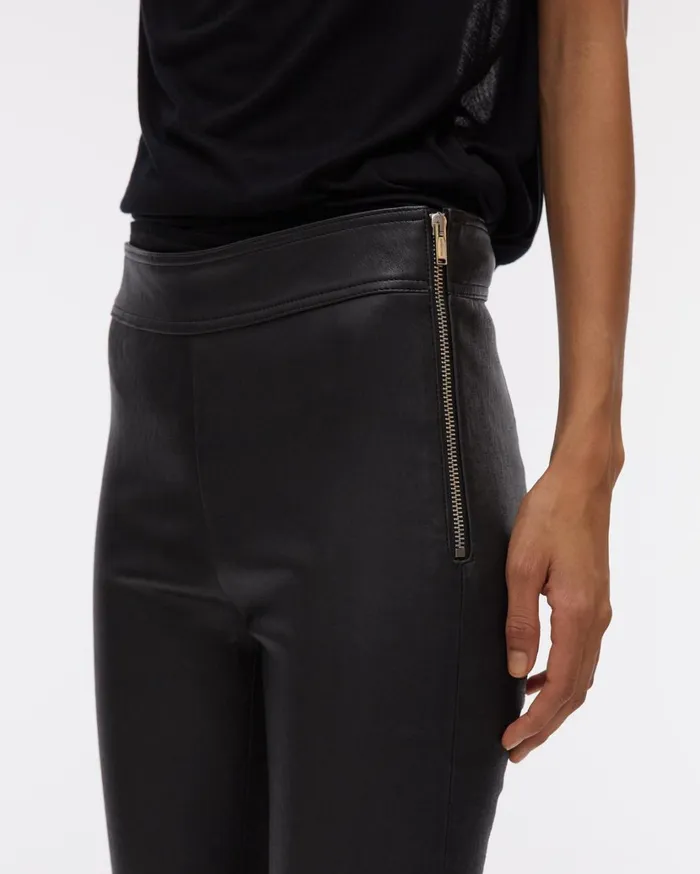 Women Side Zip Leather Legging Onyx Helmut Lang Pants