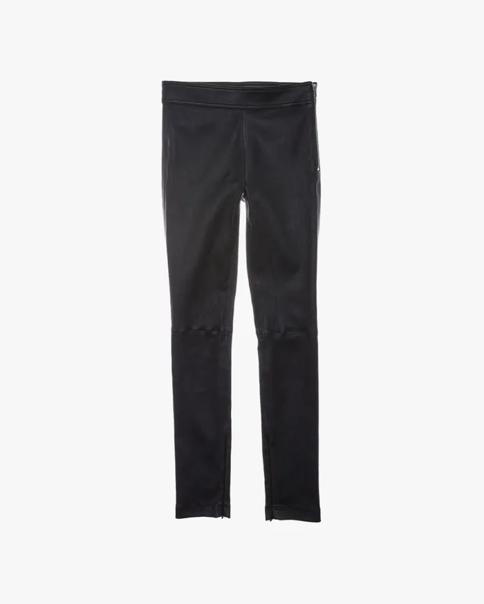 Women Side Zip Leather Legging Onyx Helmut Lang Pants