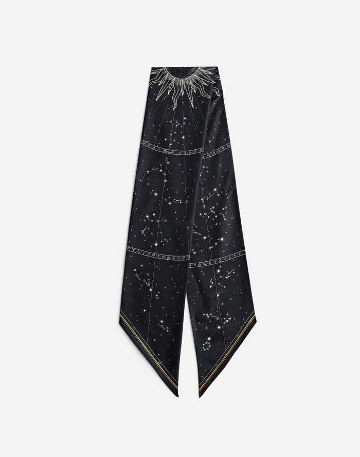 Women Silk Twill Tie Jet Black Madewell Scarves