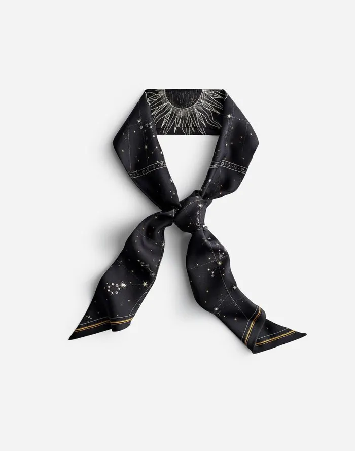 Women Silk Twill Tie Jet Black Madewell Scarves
