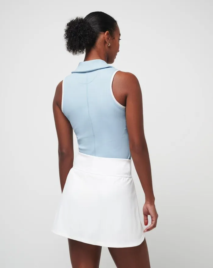 Women SIP AND SEA MOVEKNIT SLEEVELESS POLO Celestial Blue TravisMathew Polos
