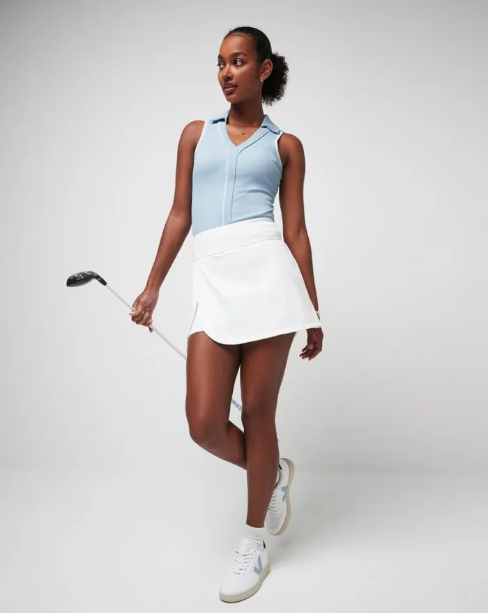Women SIP AND SEA MOVEKNIT SLEEVELESS POLO Celestial Blue TravisMathew Polos