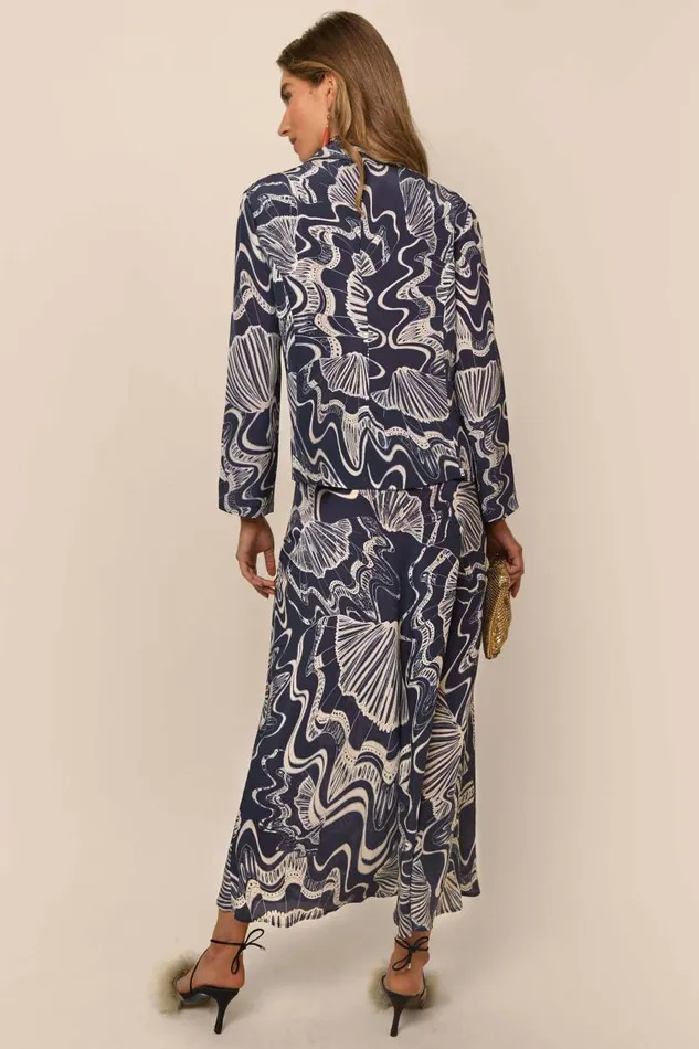 Women Skirts RIXO Kelly Navy Psychedelic Shell Women Skirts RIXO Kelly Navy Psychedelic Shell