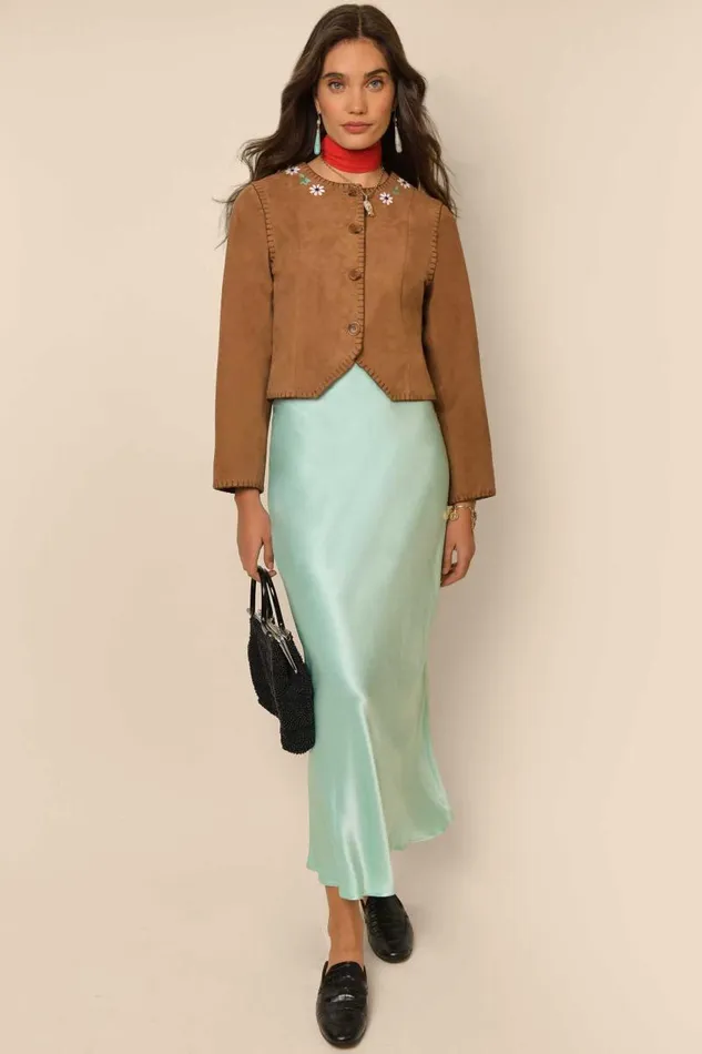 Women Skirts RIXO Kelly Pastel Green Women Skirts RIXO Kelly Pastel Green
