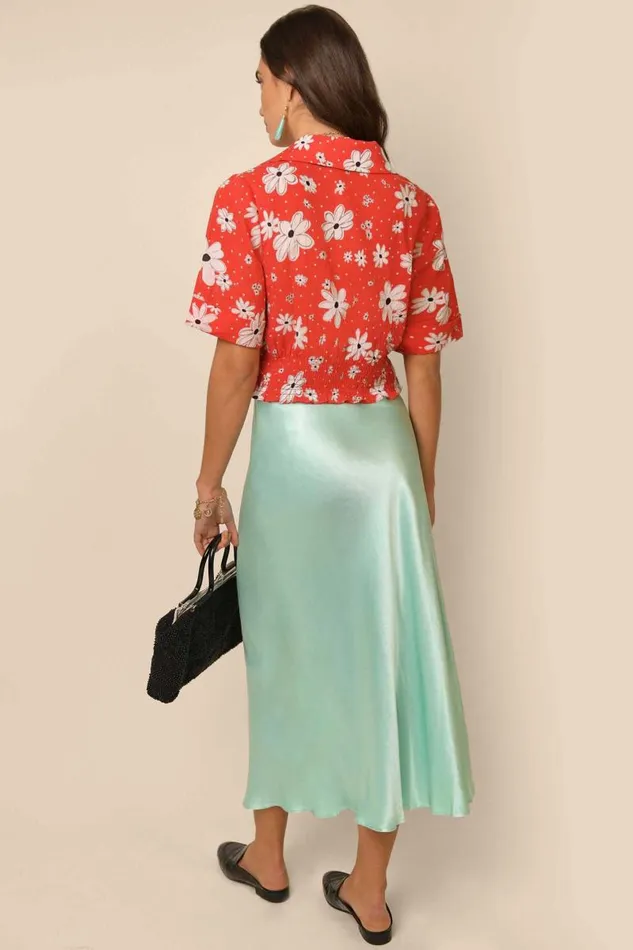 Women Skirts RIXO Kelly Pastel Green Women Skirts RIXO Kelly Pastel Green