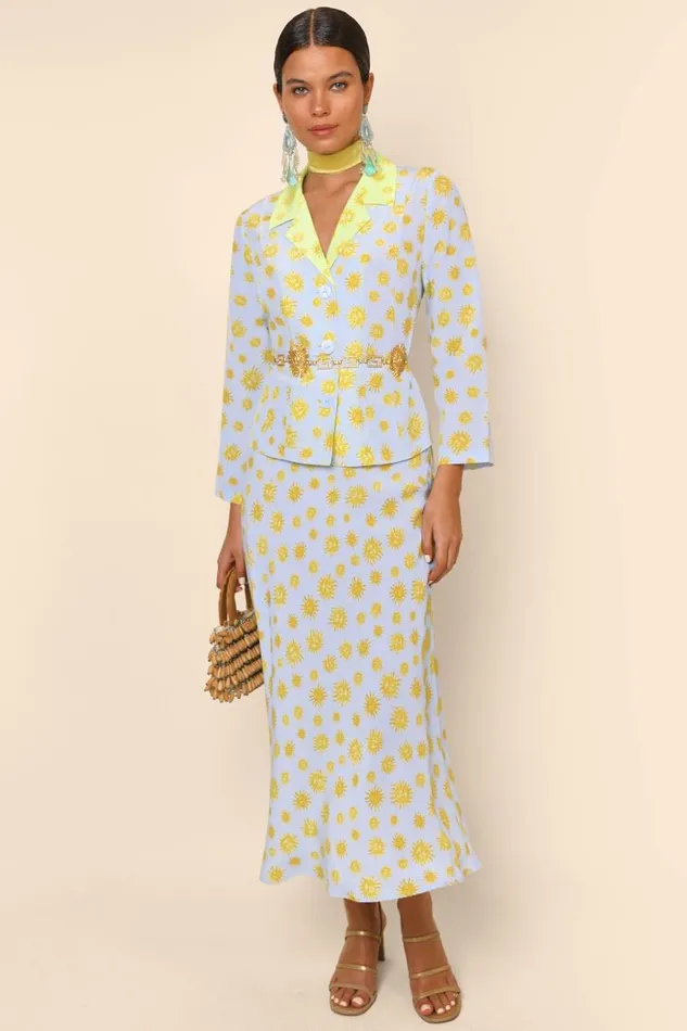 Women Skirts RIXO Kelly Sunshine Blue