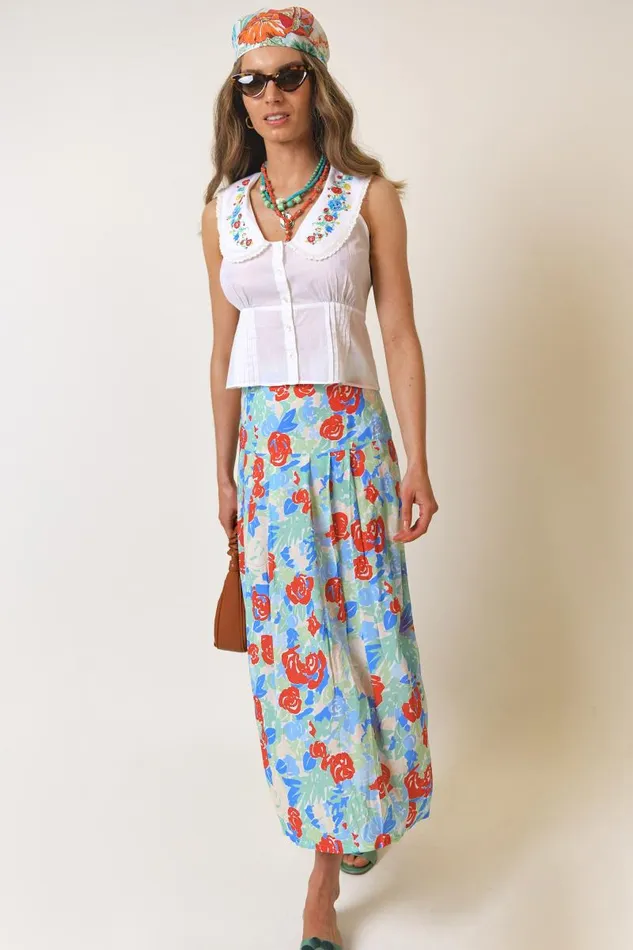 Women Skirts RIXO Nancy Collage Floral Women Skirts RIXO Nancy Collage Floral