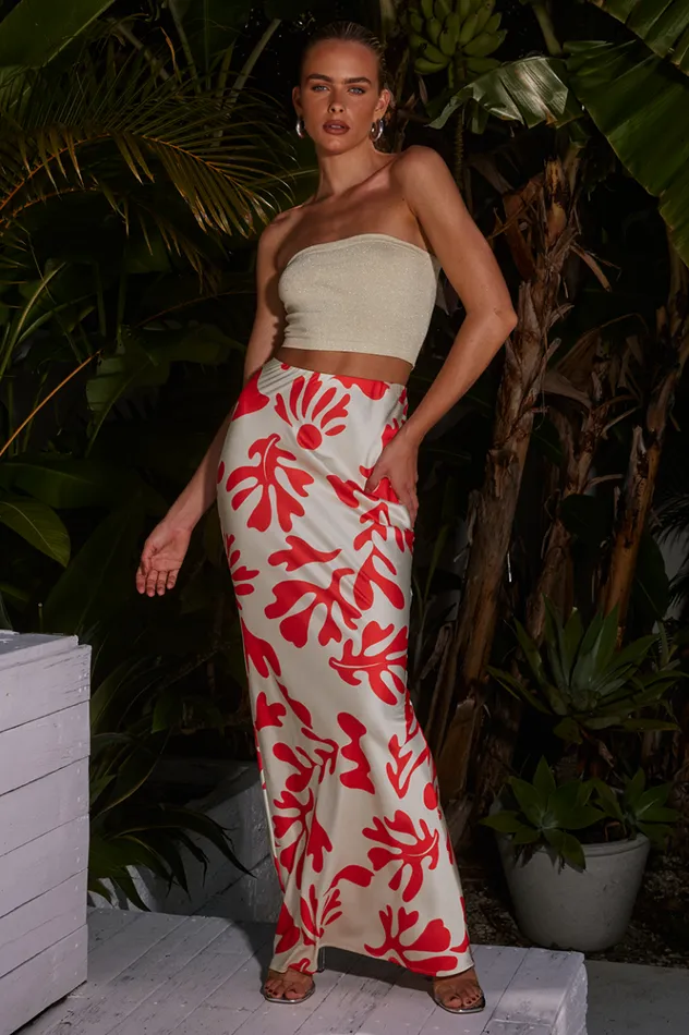 Women Skirts Runaway The Label AVIE MAXI SKIRT Orange Botanica