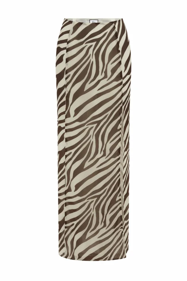 Women Skirts Runaway The Label BELINA MAXI SKIRT Zebra Chocolate