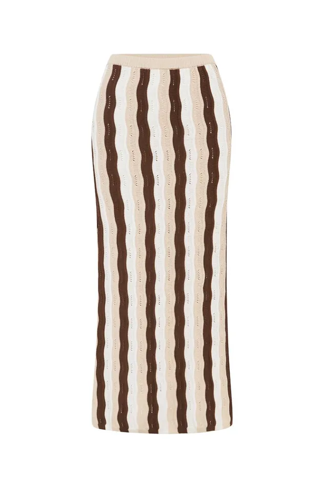 Women Skirts Runaway The Label BLANCHE MAXI SKIRT Choc Multi