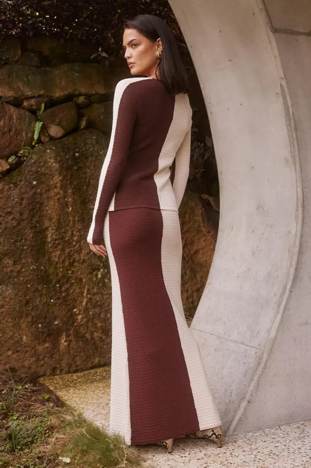 Women Skirts Runaway The Label ELITA MAXI SKIRT Chocolatecream