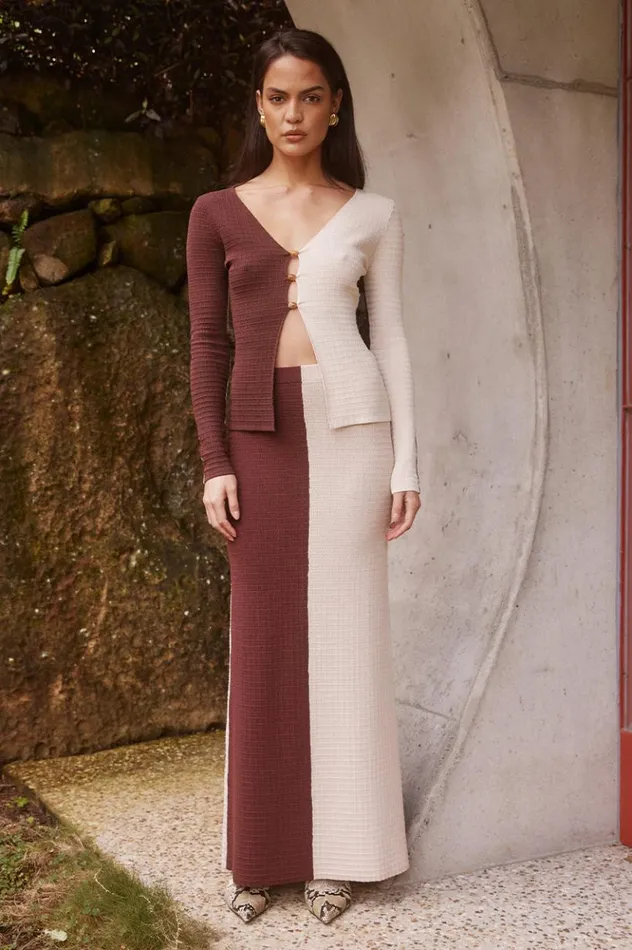 Women Skirts Runaway The Label ELITA MAXI SKIRT Chocolatecream