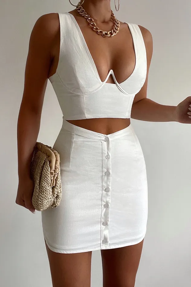 Women Skirts Runaway The Label Kauai Mini Skirt White Women Skirts Runaway The Label Kauai Mini Skirt White