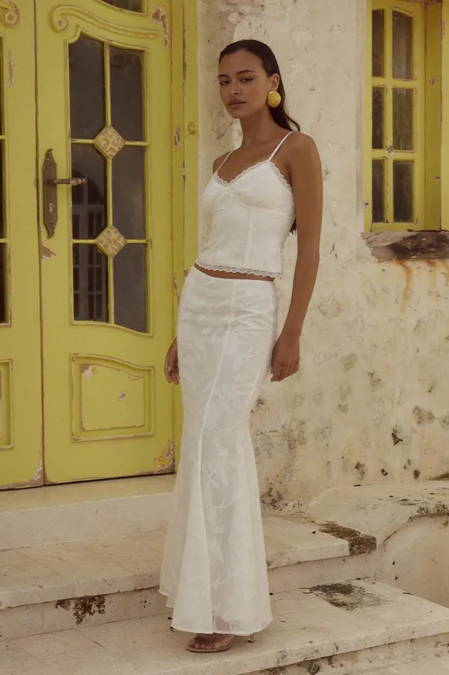 Women Skirts Runaway The Label LARINA MAXI SKIRT White