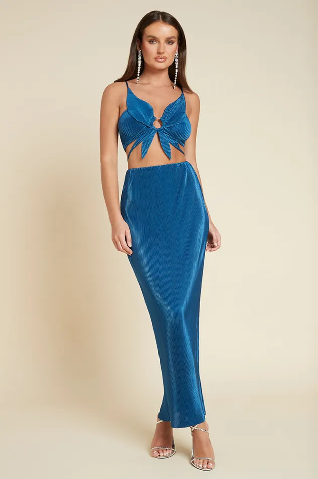Women Skirts Runaway The Label LENNY MAXI SKIRT Azure Blue