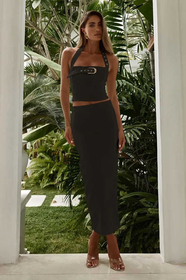 Women Skirts Runaway The Label LOXANA MIDI SKIRT Black