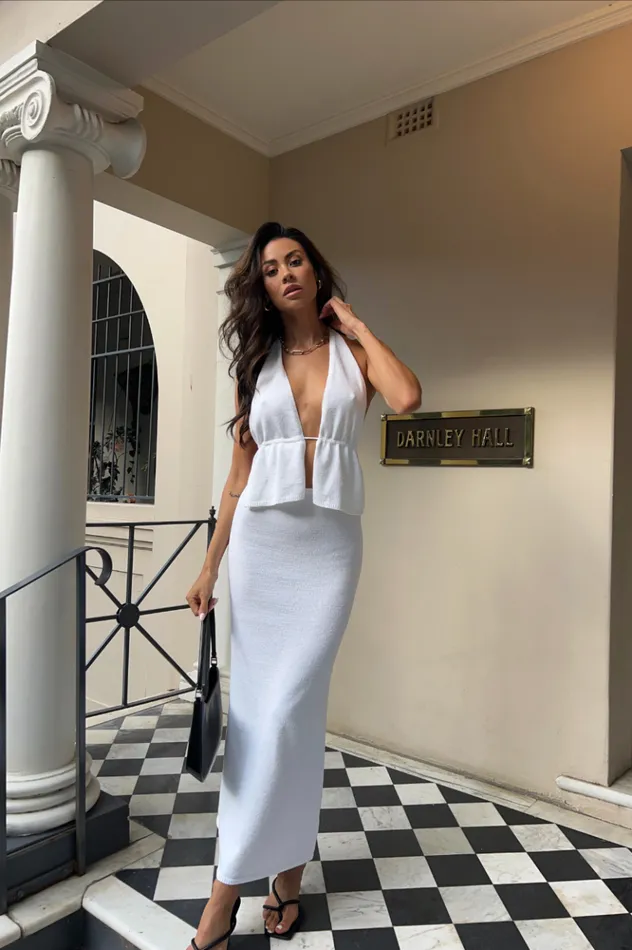 Women Skirts Runaway The Label MINA MAXI SKIRT White