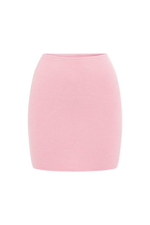 Women Skirts Runaway The Label THE KNIT MINI SKIRT Pink