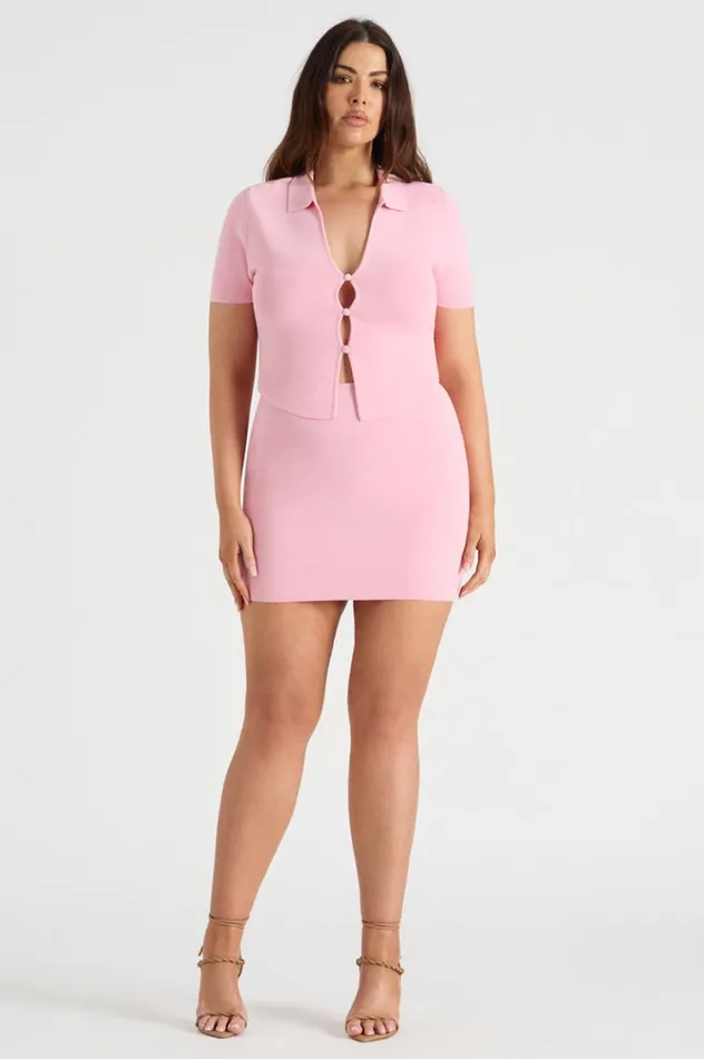 Women Skirts Runaway The Label THE KNIT MINI SKIRT Pink Women Skirts Runaway The Label THE KNIT MINI SKIRT Pink