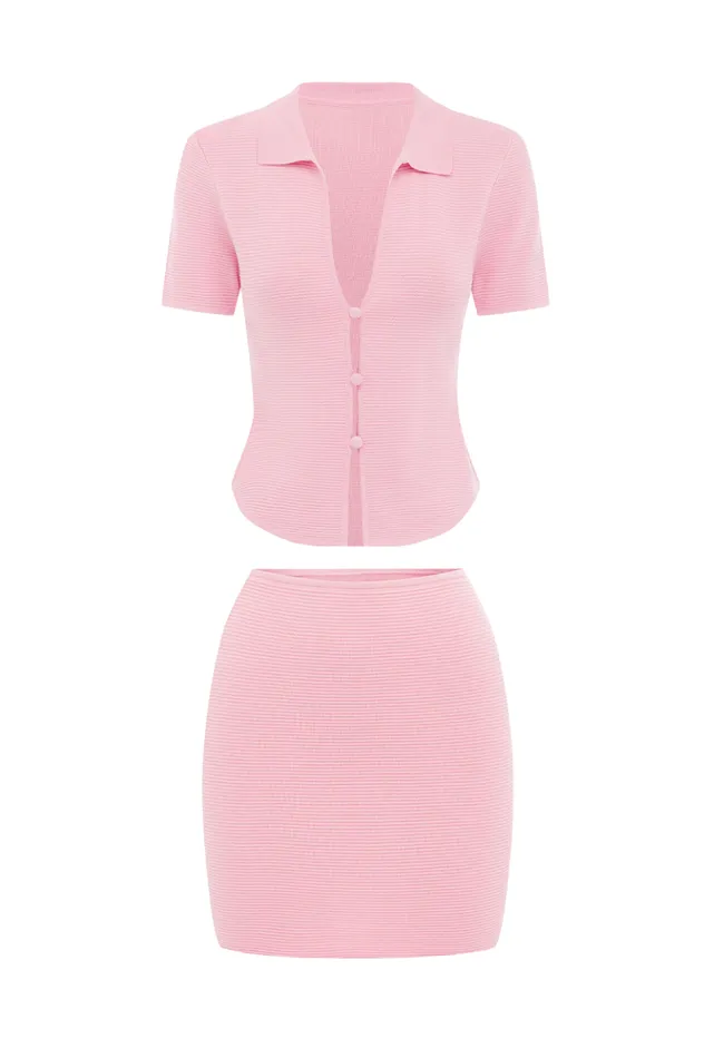 Women Skirts Runaway The Label THE KNIT MINI SKIRT Pink Women Skirts Runaway The Label THE KNIT MINI SKIRT Pink