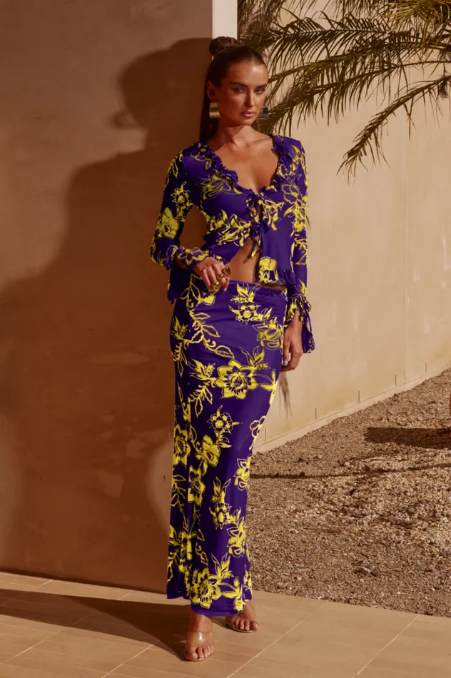 Women Skirts Runaway The Label ZAIDA MAXI SKIRT Violet