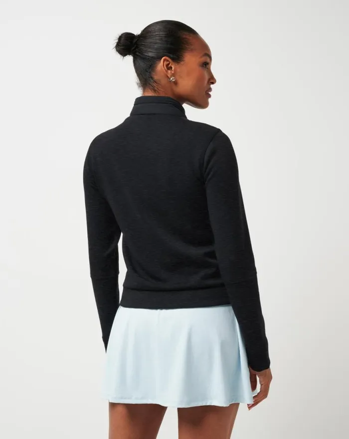 Women SKYLOFT SOFT ESPRESSO MARTINI FULL ZIP Heather Black TravisMathew Active Tops