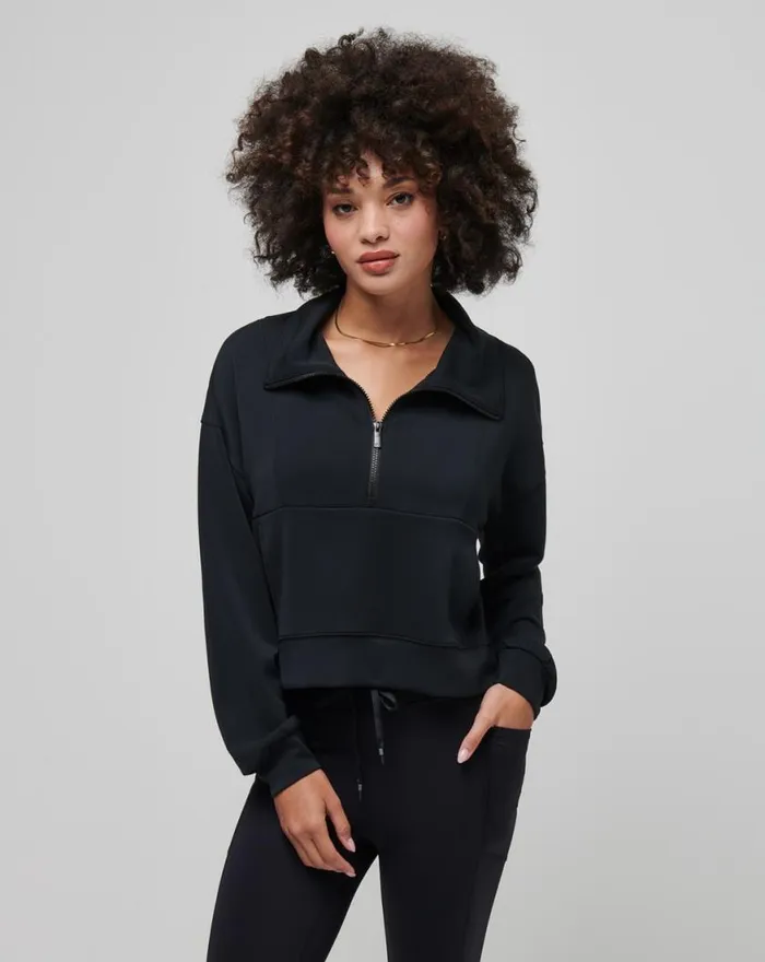 Women SKYLOFT SOFT HALF ZIP Black TravisMathew Skyloft Soft Collection