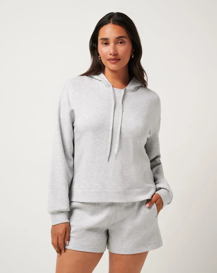 Women SKYLOFT SOFT HOOD Heather Light Grey TravisMathew Hoodies and Pullovers