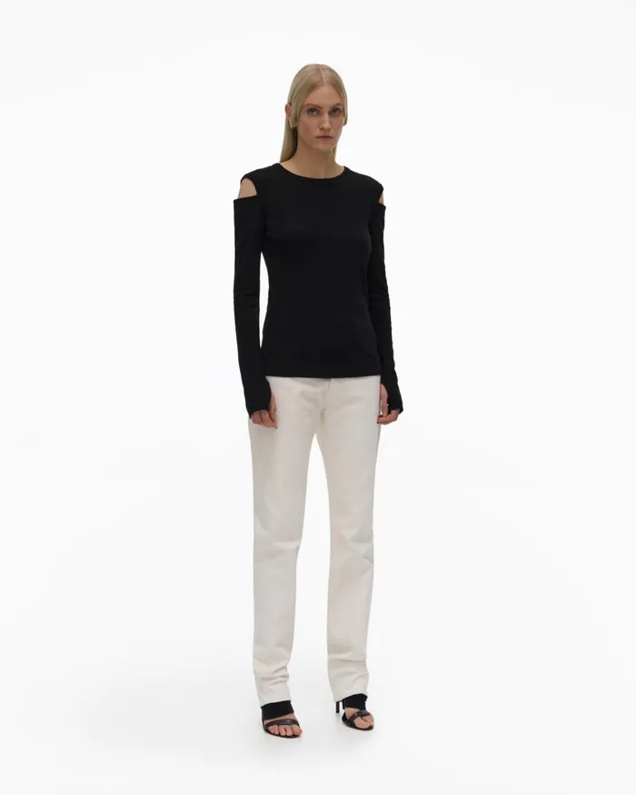 Women Slash Tee Black Helmut Lang TShirts and Sweatshirts