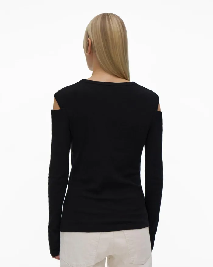 Women Slash Tee Black Helmut Lang TShirts and Sweatshirts