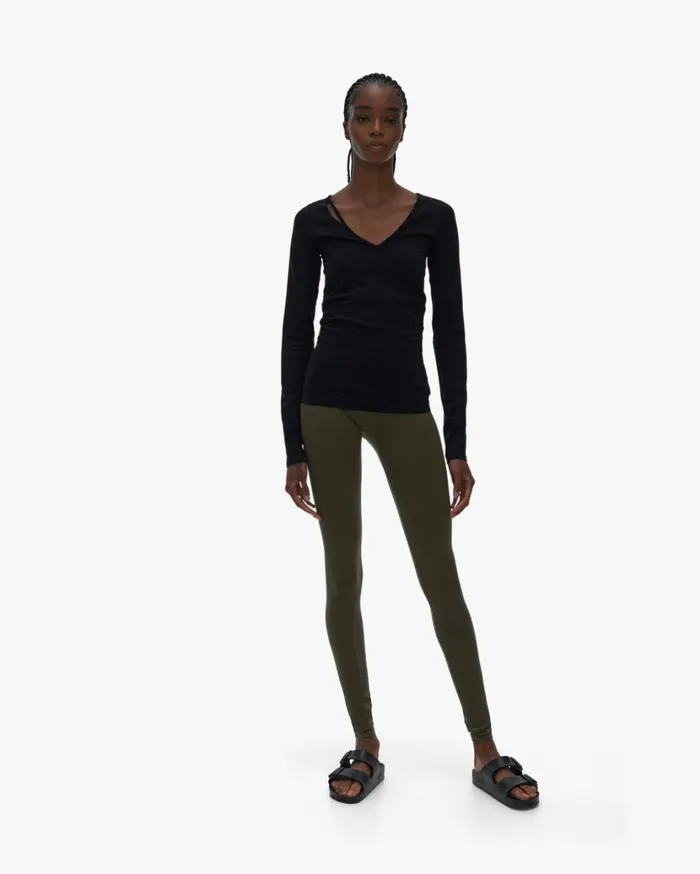 Women Slash V Neck Top Black Helmut Lang Tops