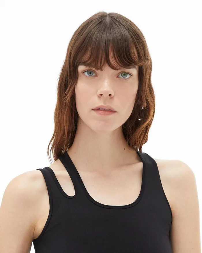 Women Slashed Seamless Tank Black Helmut Lang TShirts and Sweatshirts