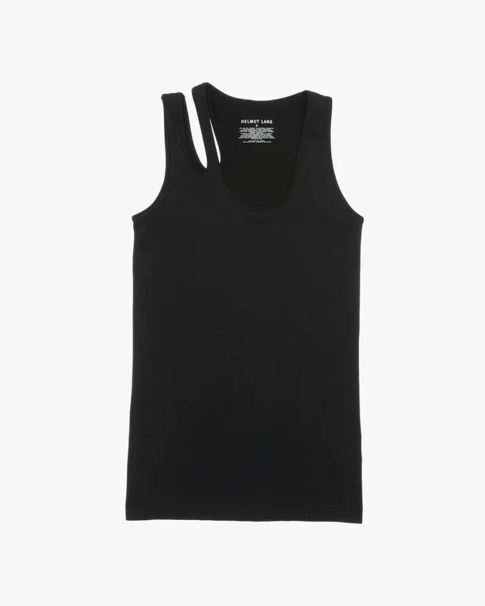Women Slashed Seamless Tank Black Helmut Lang TShirts and Sweatshirts