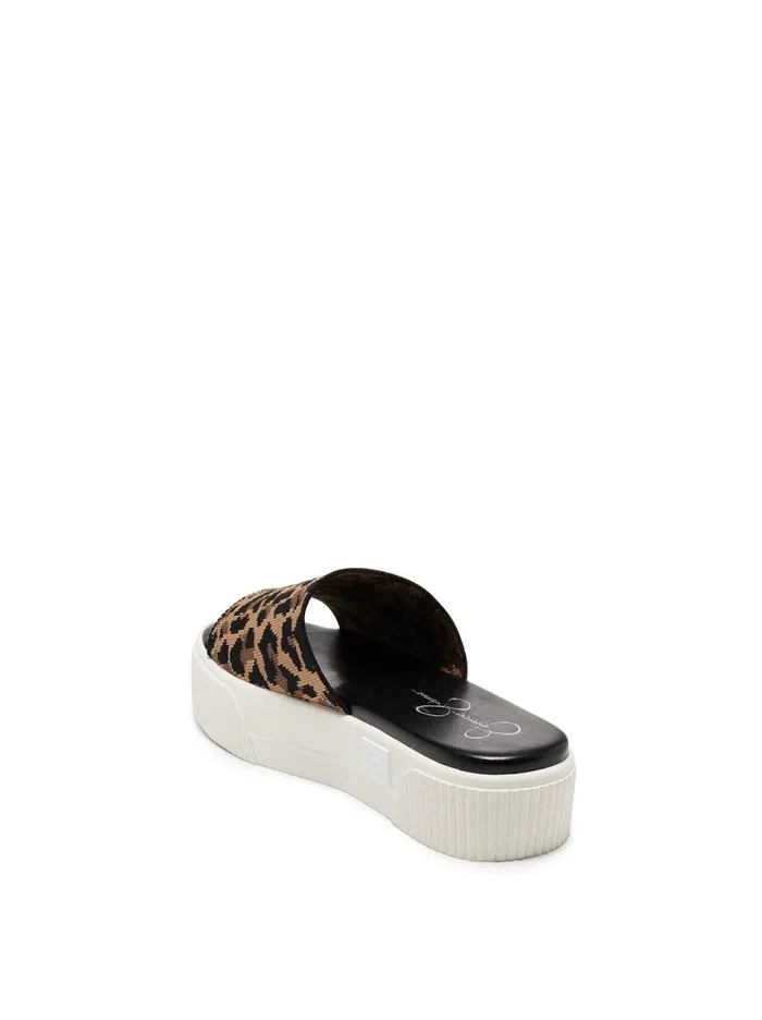 Women Slides and Mules Jessica Simpson Ezira Platform Flat In Leopard Natural Leopard