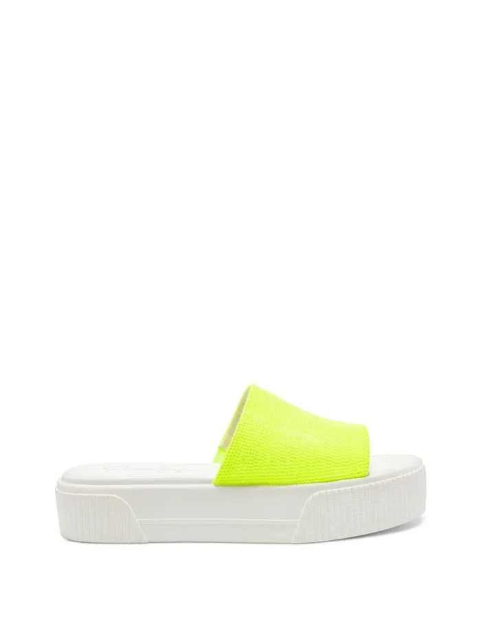 Women Slides and Mules Jessica Simpson Ezira Platform Flat In Neon Yellow Neon Yellow Women Slides and Mules Jessica Simpson Ezira Platform Flat In Neon Yellow Neon Yellow