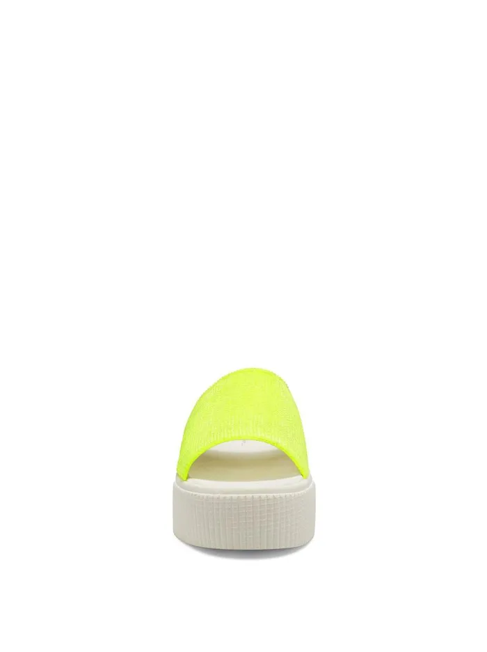 Women Slides and Mules Jessica Simpson Ezira Platform Flat In Neon Yellow Neon Yellow