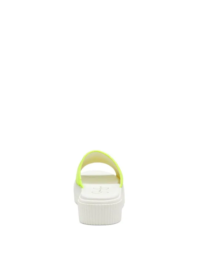 Women Slides and Mules Jessica Simpson Ezira Platform Flat In Neon Yellow Neon Yellow