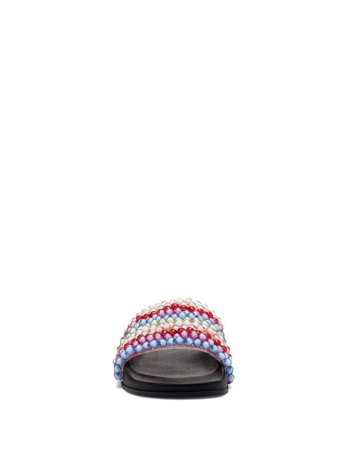 Women Slides and Mules Jessica Simpson Saycie Flat In Rainbow Clear And Rainbow
