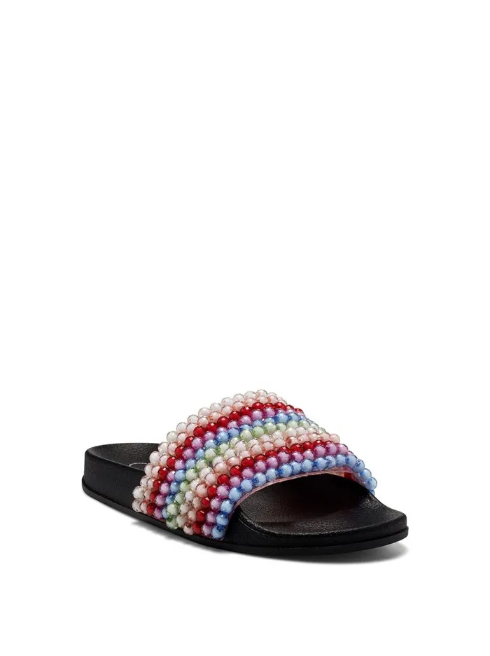 Women Slides and Mules Jessica Simpson Saycie Flat In Rainbow Clear And Rainbow
