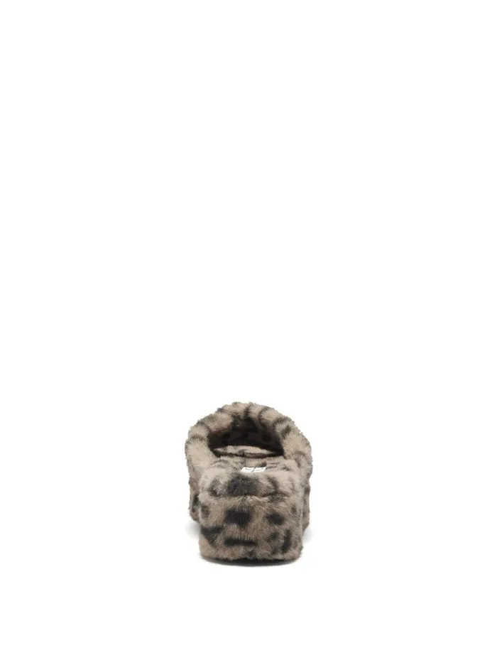 Women Slides and Mules Jessica Simpson Talulla Platform Slide In Leopard Fuzzy Natural Leopard