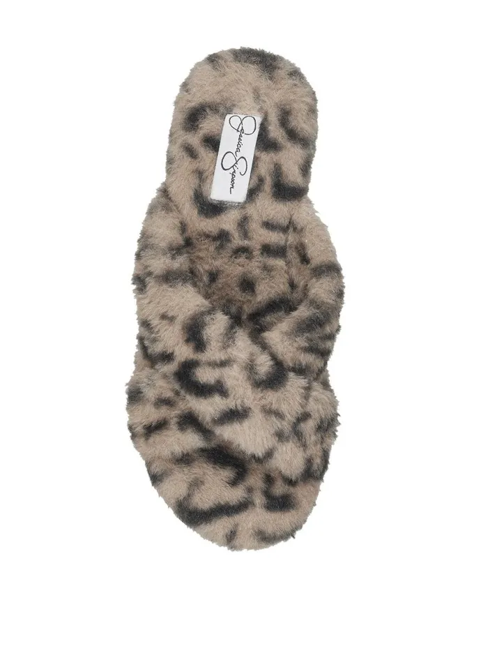 Women Slides and Mules Jessica Simpson Talulla Platform Slide In Leopard Fuzzy Natural Leopard