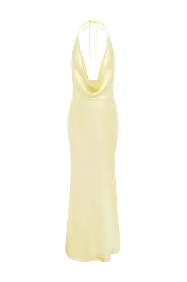 Women Slip Dresses Runaway The Label POSEY MAXI DRESS Lemon