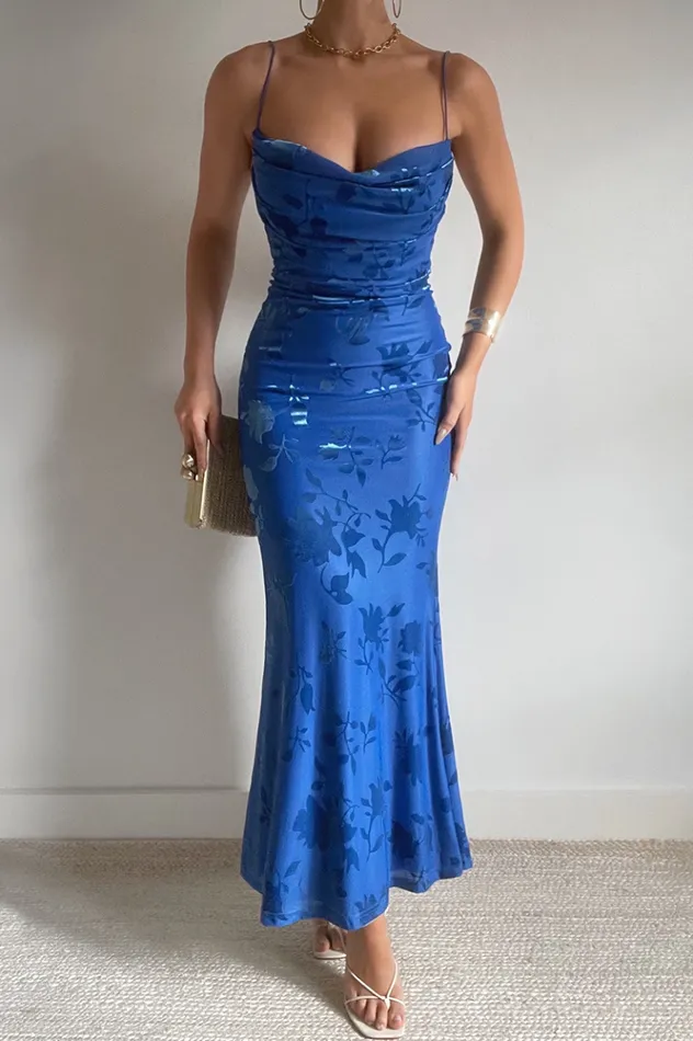 Women Slip Dresses Runaway The Label PRETORIA MAXI DRESS Blue
