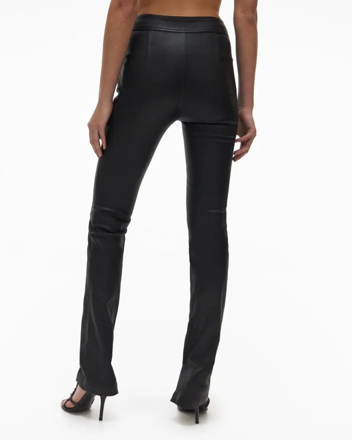 Women Slit Leather Pant Onyx Helmut Lang Pants