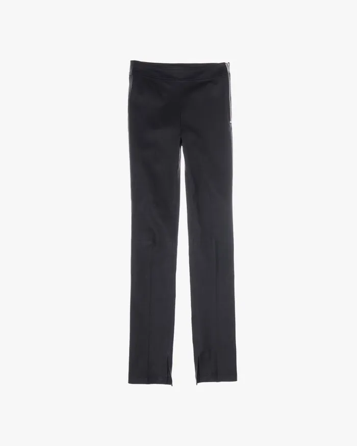 Women Slit Leather Pant Onyx Helmut Lang Pants