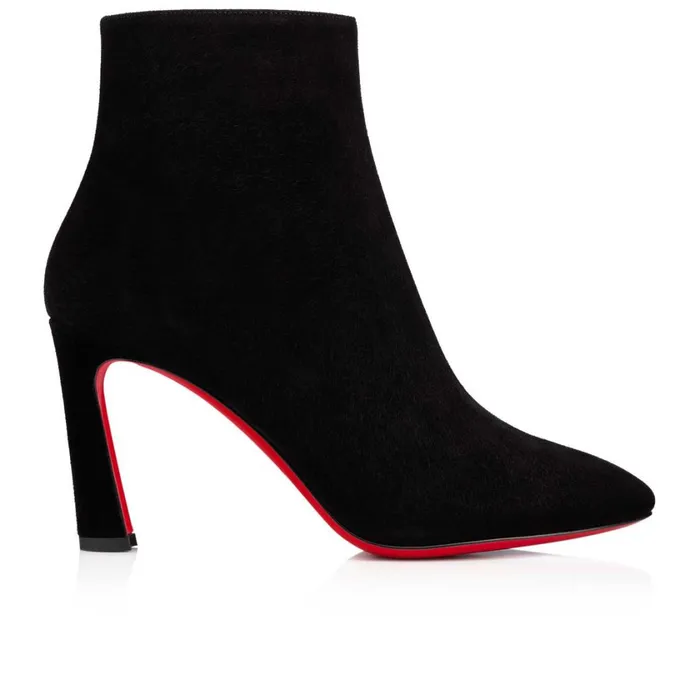 Women So Eleonor 85 Mm Low Boots 8211 Veau Velours 8211 Black Black Christian Louboutin Ankle Boots