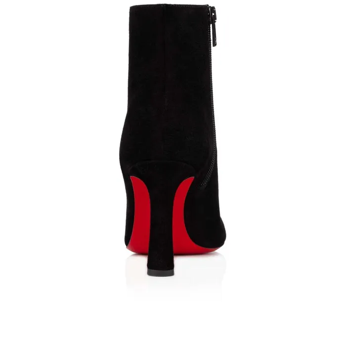 Women So Eleonor 85 Mm Low Boots 8211 Veau Velours 8211 Black Black Christian Louboutin Ankle Boots