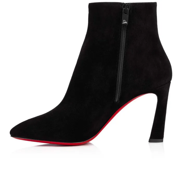 Women So Eleonor 85 Mm Low Boots 8211 Veau Velours 8211 Black Black Christian Louboutin Ankle Boots